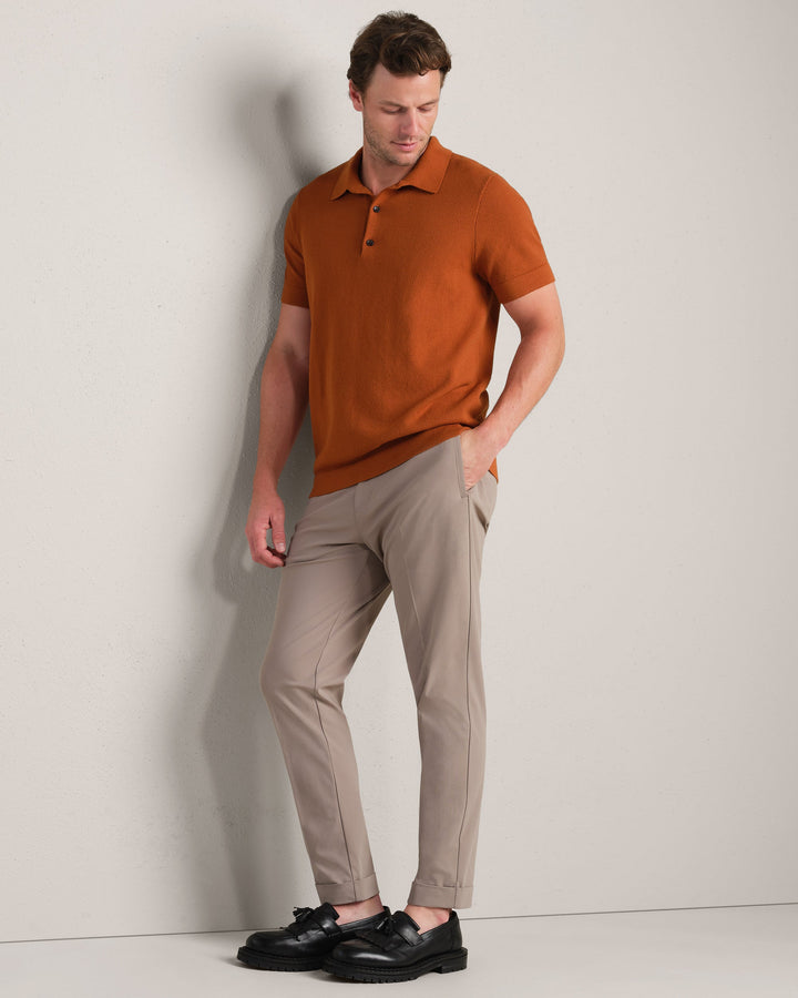 Resolve Pique Sweater Polo | Dark Caramel