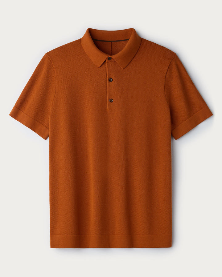 Resolve Pique Sweater Polo | Dark Caramel
