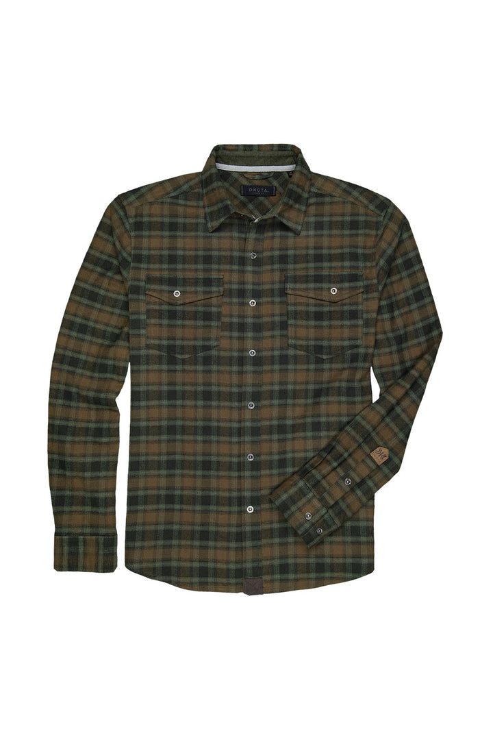 Riley Flannel Button-Up Shirt - Army