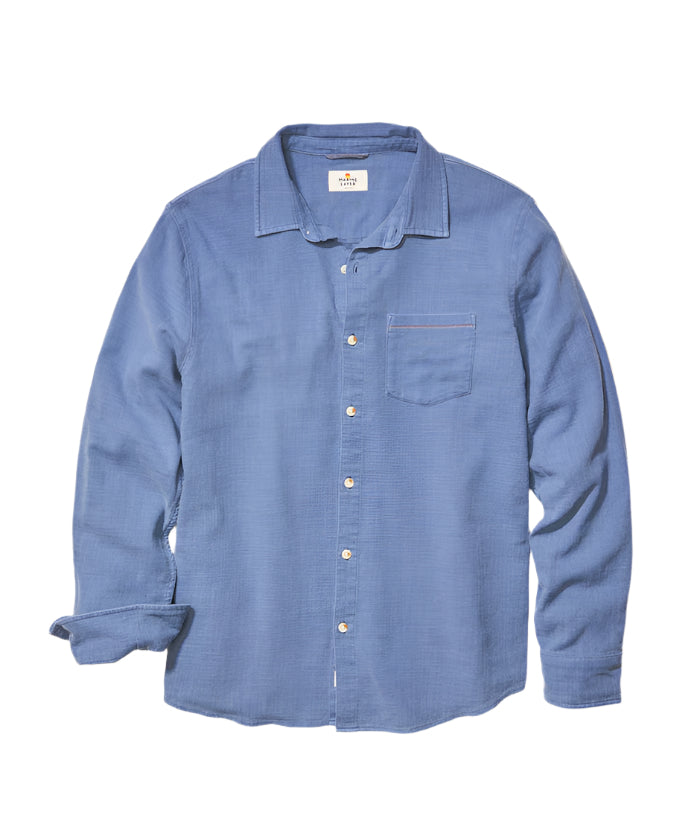 Stretch Selvage Long Sleeve Shirt | Coronet Blue