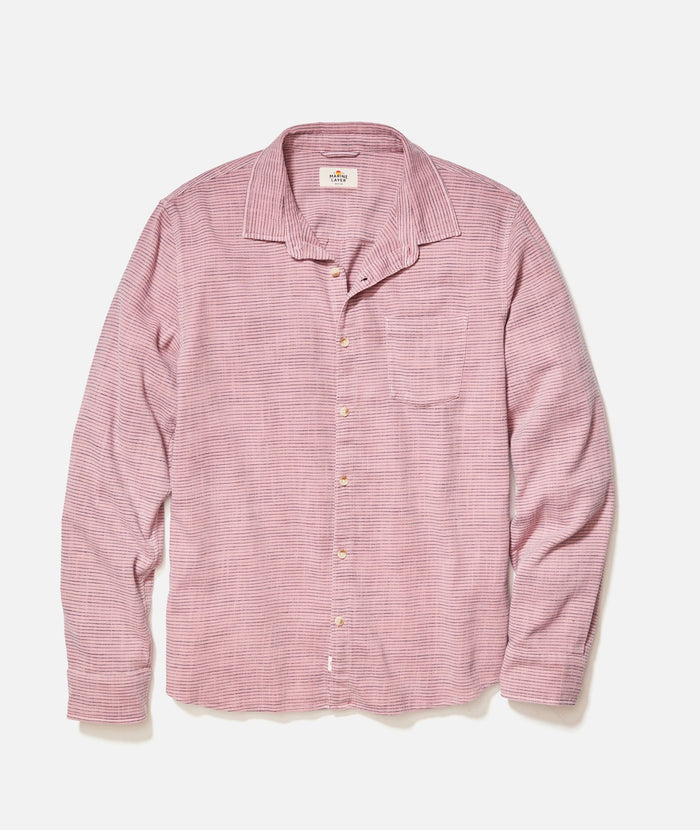 Stretch Selvage Long Sleeve Shirt | Warm Stripe