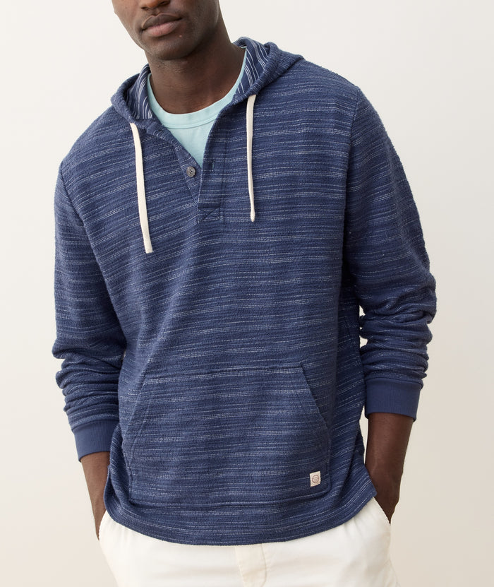 Portola Beach Hoodie | Navy/Natural Stripe