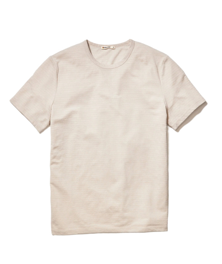 Signature Jacquard Crew Tee | Natural