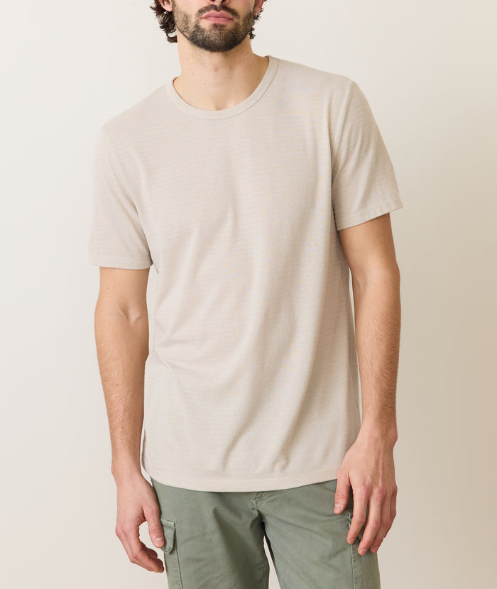 Signature Jacquard Crew Tee | Natural