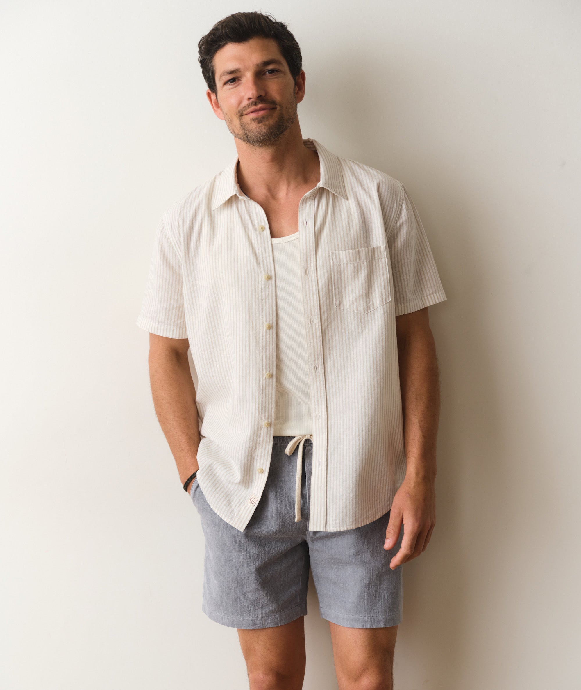 Better Than Linen SS Shirt | Tan Stripe – Cowboys and Astronauts