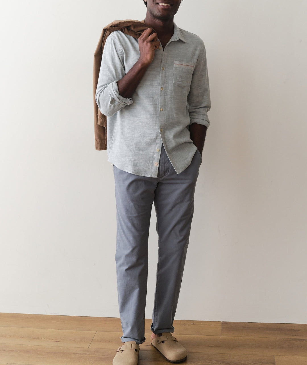 Classic Stretch Selvage Shirt | Aqua
