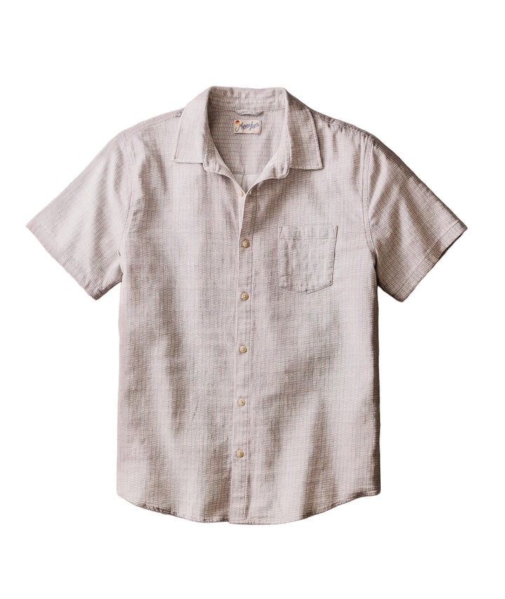 Classic Stretch Selvage Shirt | Purple Matchstick Print