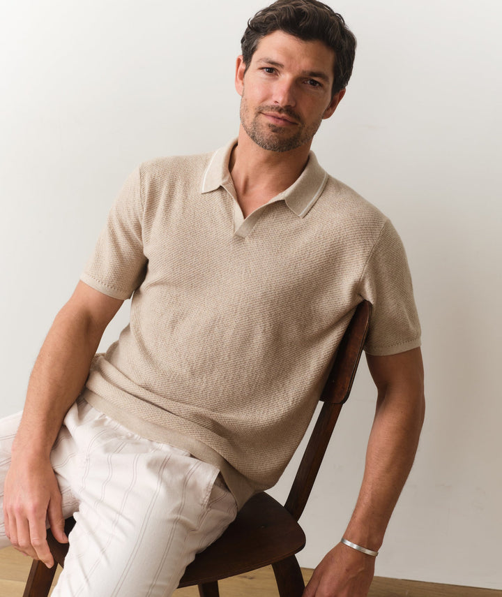 Greyson Sweater Polo | Taupe