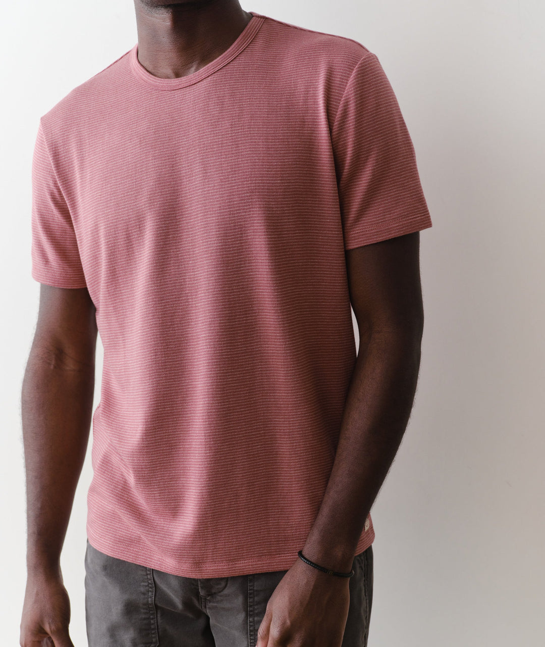 Signature Jacquard Crew Tee | Withered Rose