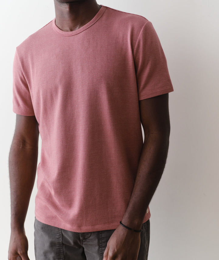 Signature Jacquard Crew Tee | Withered Rose