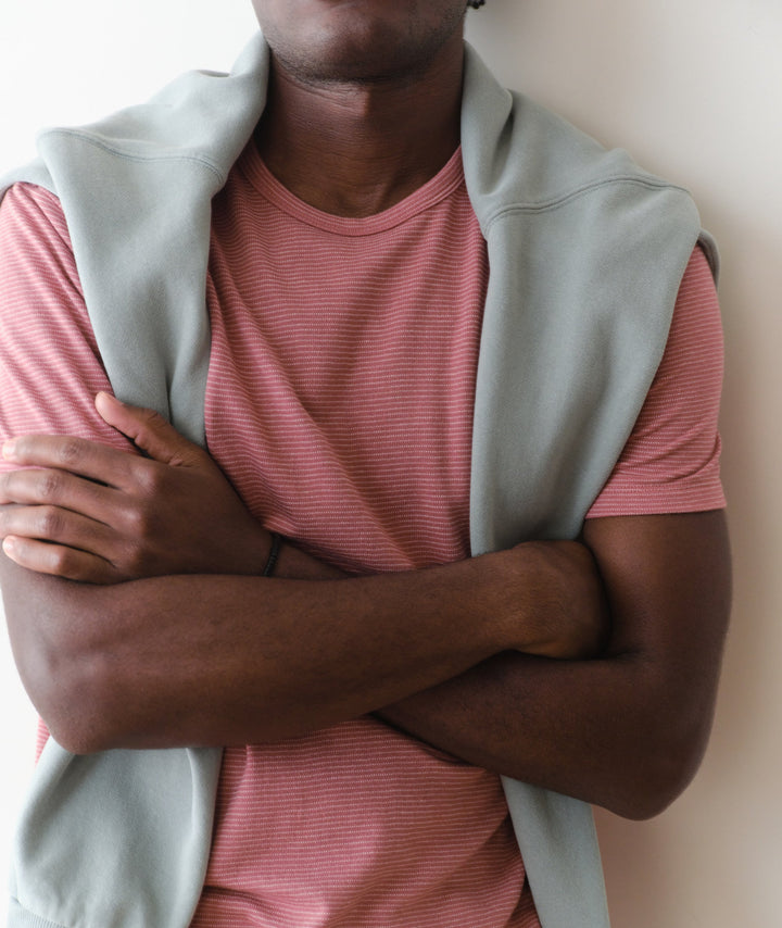 Signature Jacquard Crew Tee | Withered Rose