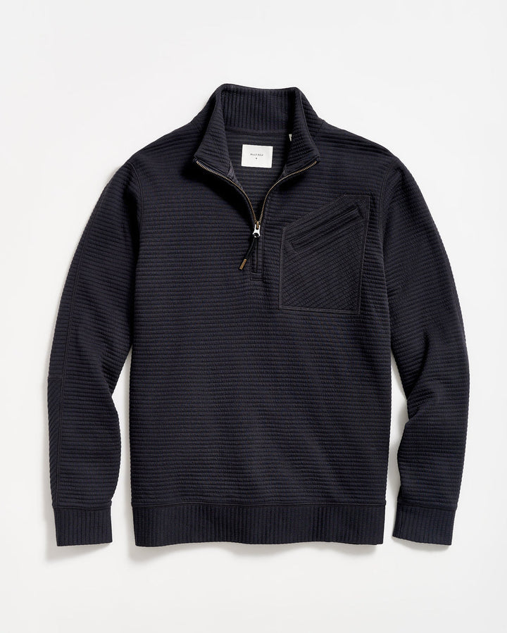 Quilted Half-Zip Sweater | Dark Navy