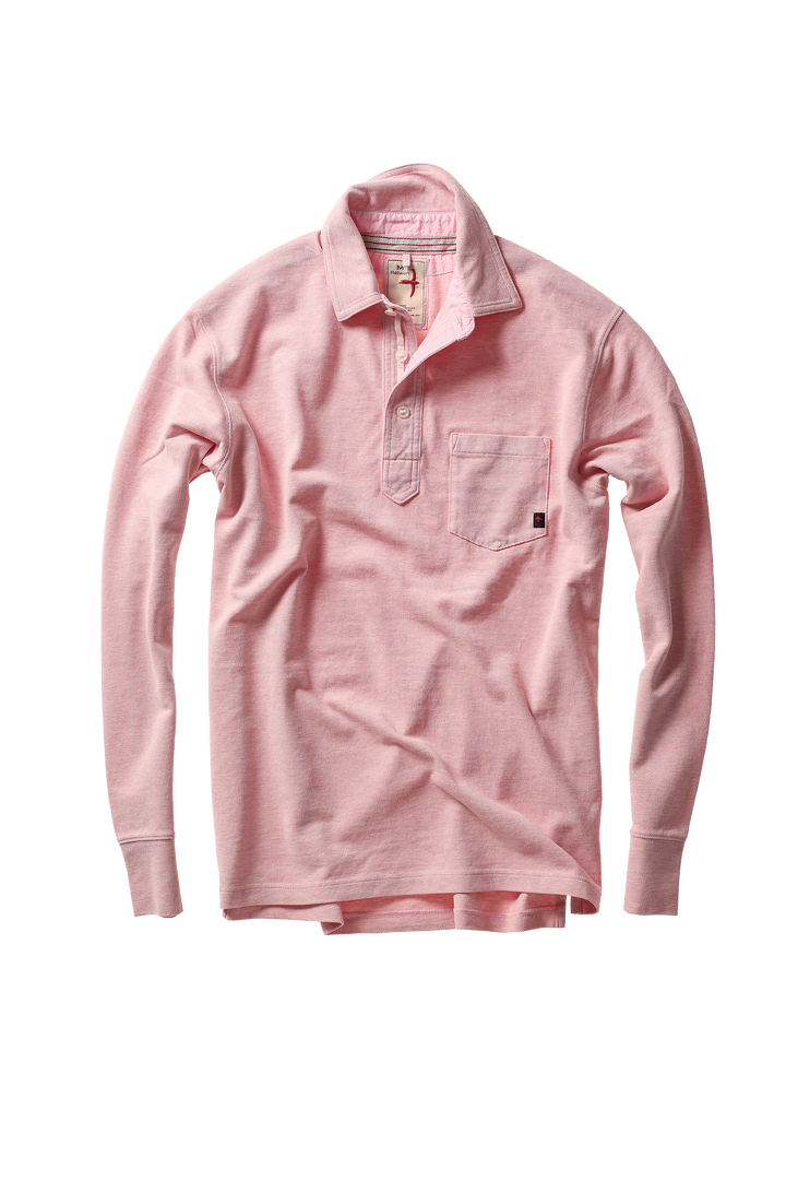 L/S Vintage Pique Polo | Pink Heather