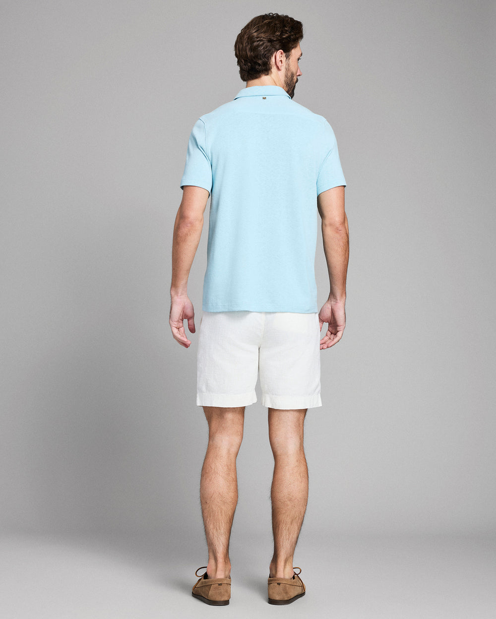 Short Sleeve Hemp Cotton Knit Shirt | Sky Blue