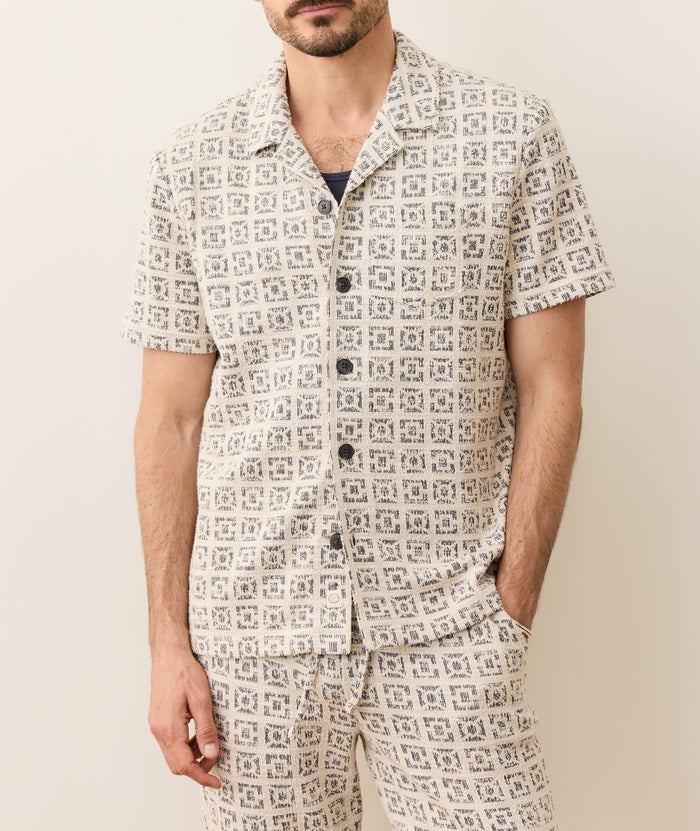 Cam Jacquard Resort Shirt | Neutral