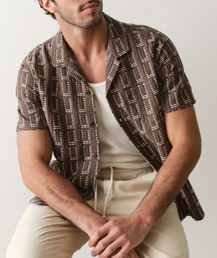 Dobby Resort Shirt | Brown