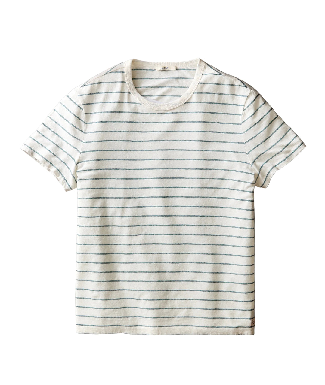 Relaxed Hemp Cotton Tee | White/Mediterranea Stripe