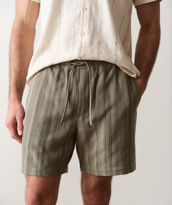 6" Saturday Dobby Short | Olive