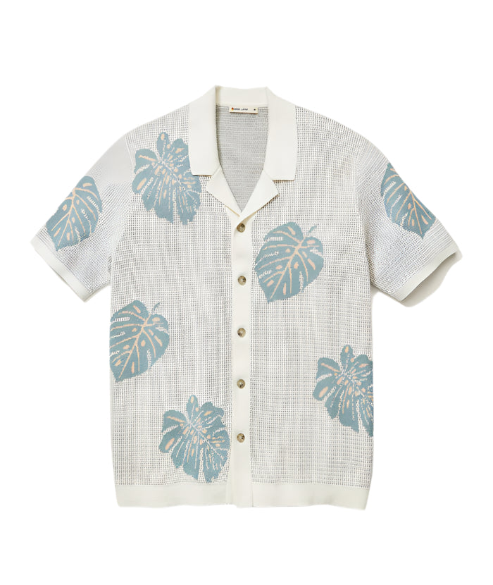 Asher Sweater Resort Shirt | White/Topaz