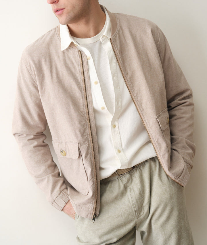 Hemp Bomber Jacket | Taupe