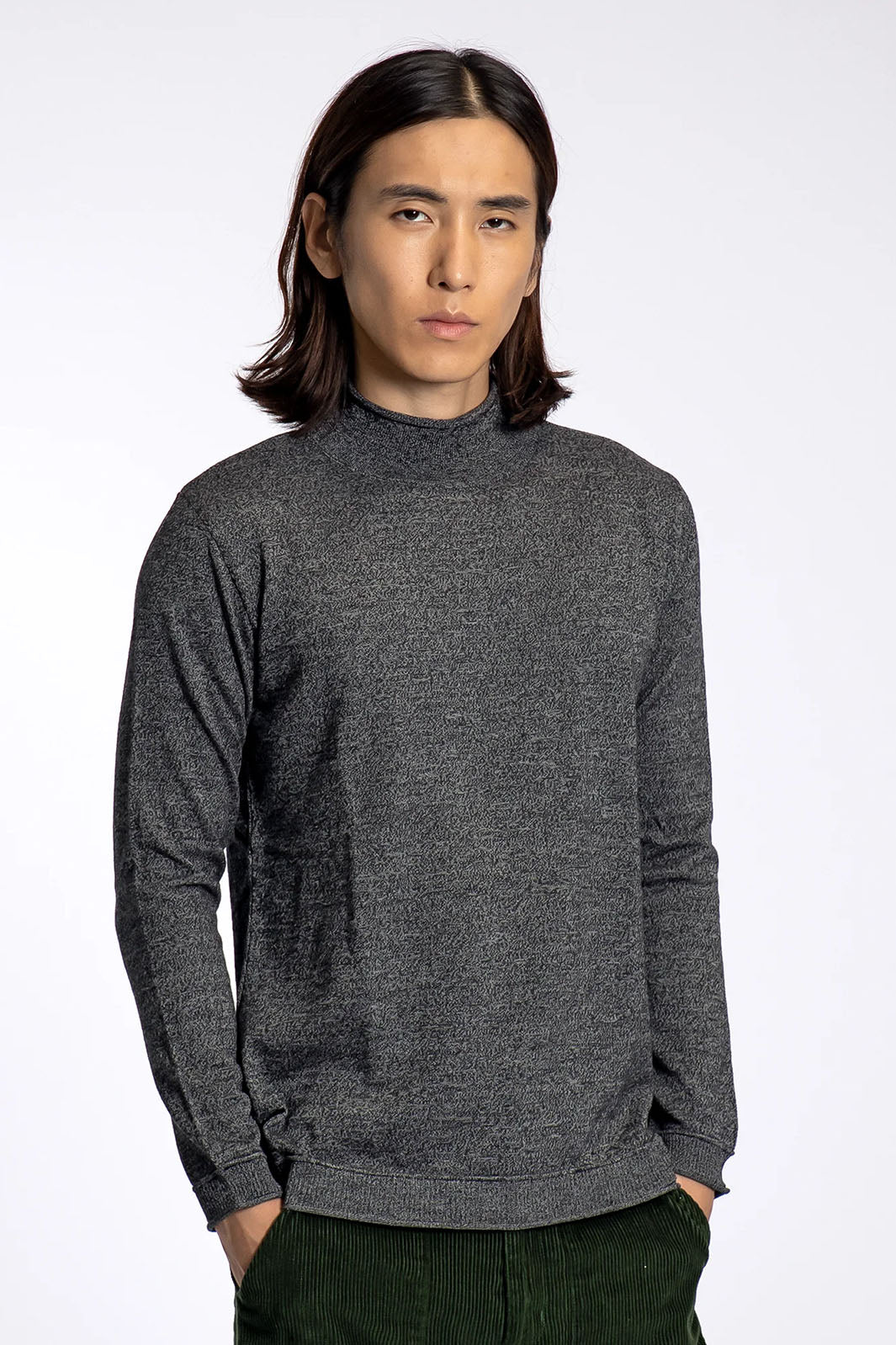Sergey Roll Neck Sweater - Melange Grey