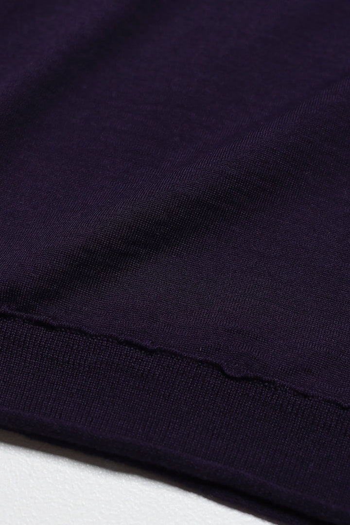 Sergey Roll Neck Sweater - Purple Plumeria