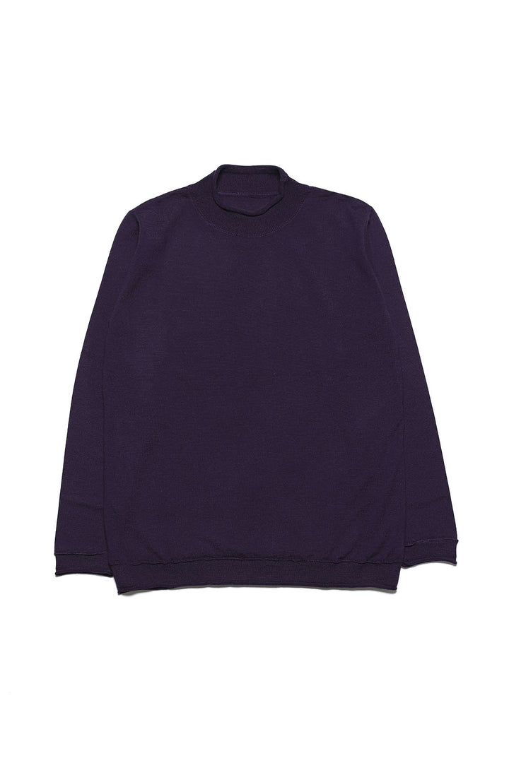 Sergey Roll Neck Sweater - Purple Plumeria