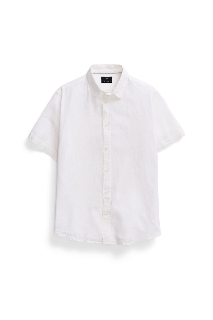 Short Sleeve Button-Up - White