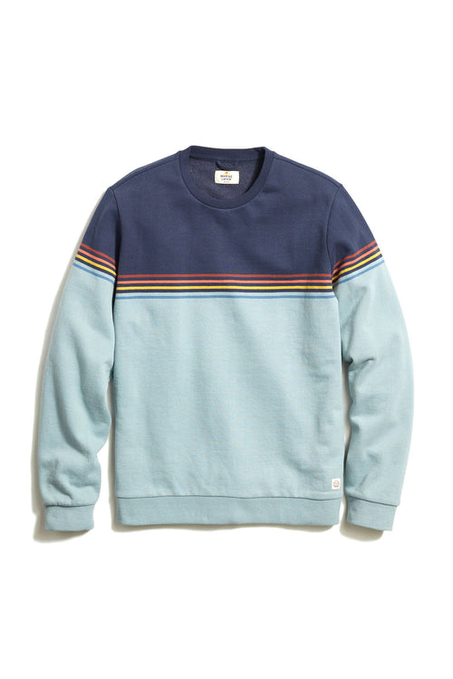 Signature Fleece Crew Sweater - Blue Color Block