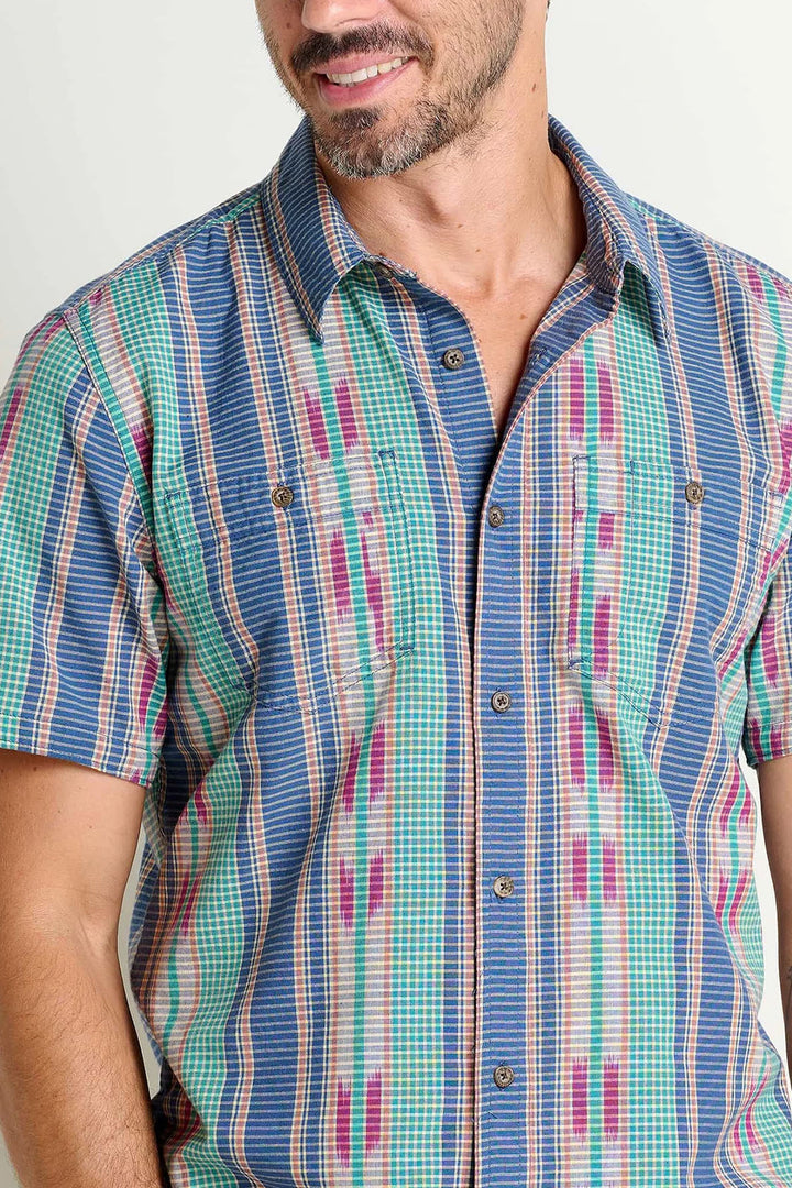 Smythy Button-Up Shirt - Cornflower Ikat