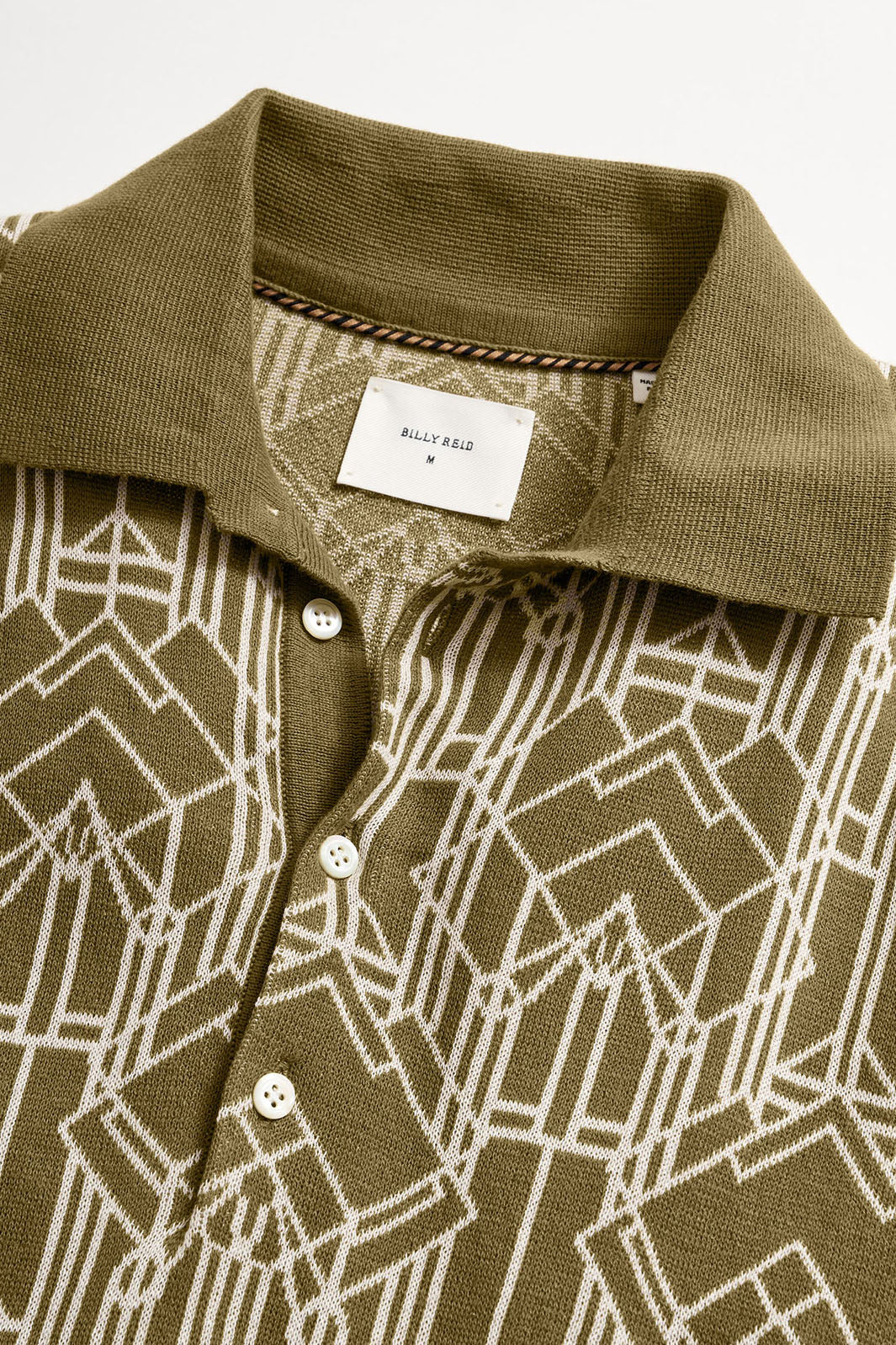 Stained Glass Sweater Polo - Olive