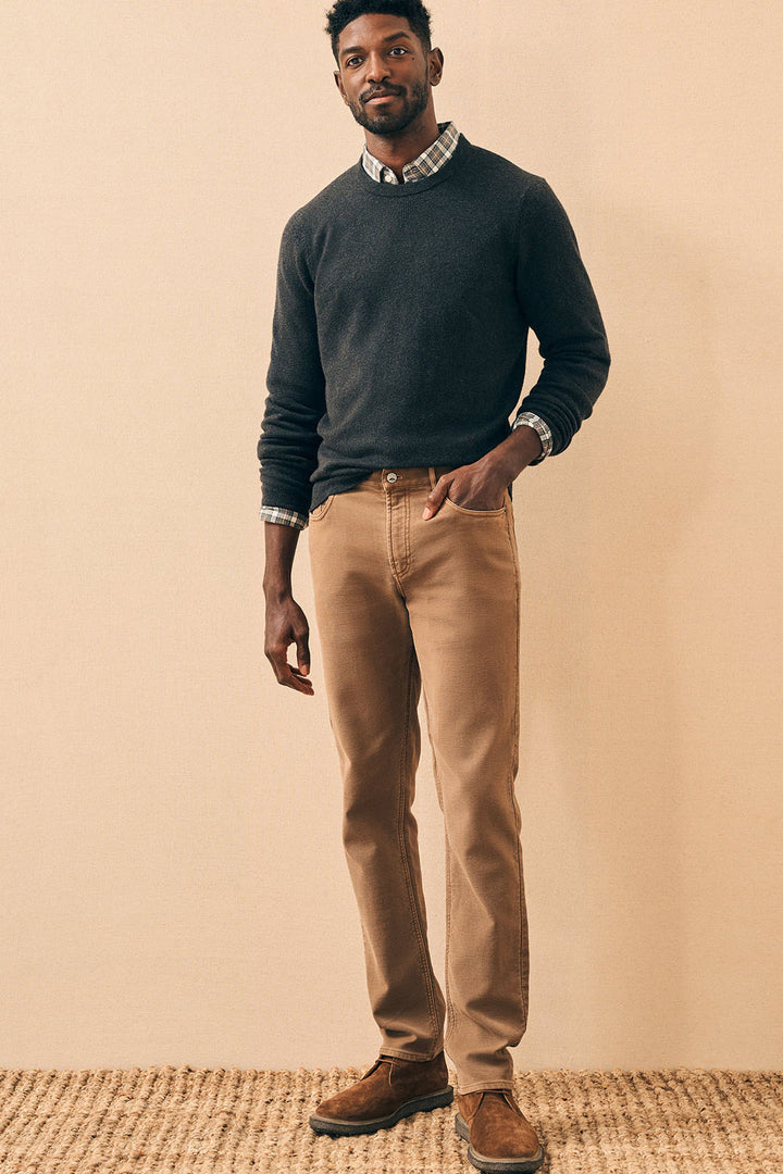 Stretch Terry 5 Pocket Pant - Bark Brown