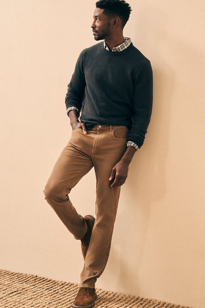 Stretch Terry 5 Pocket Pant - Bark Brown
