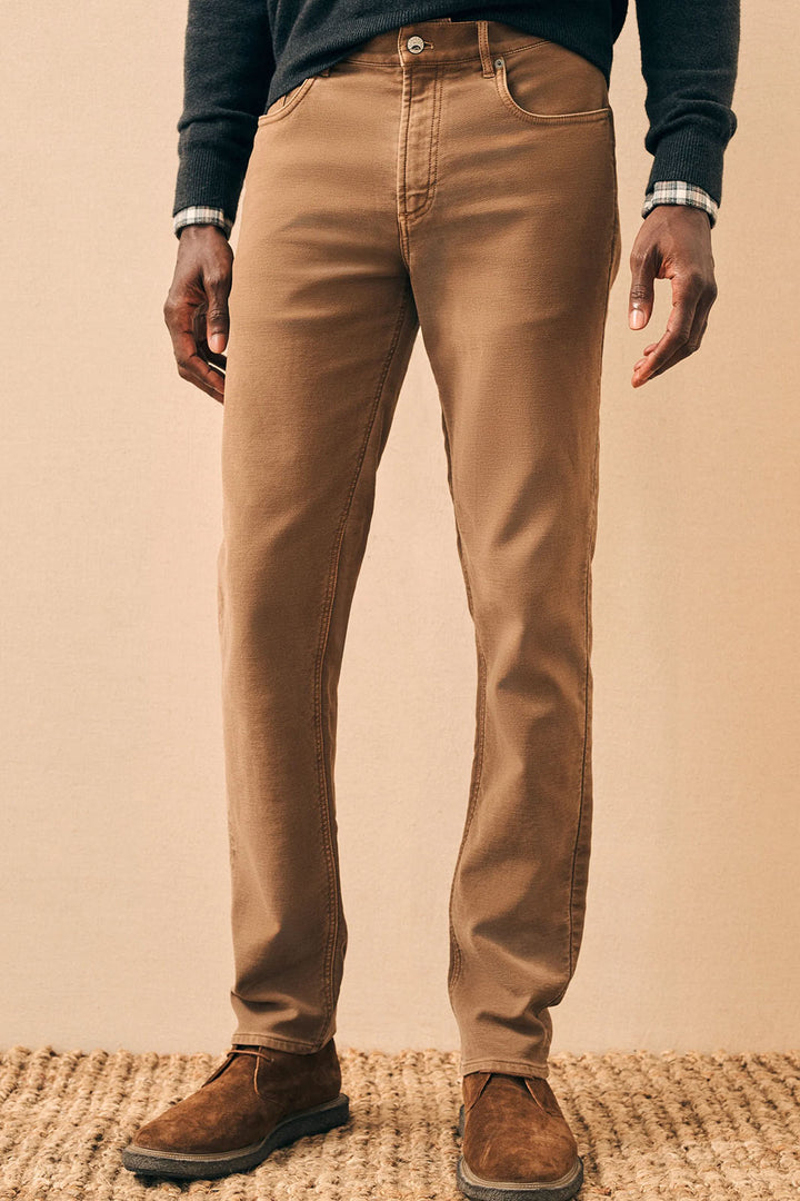Stretch Terry 5 Pocket Pant - Bark Brown