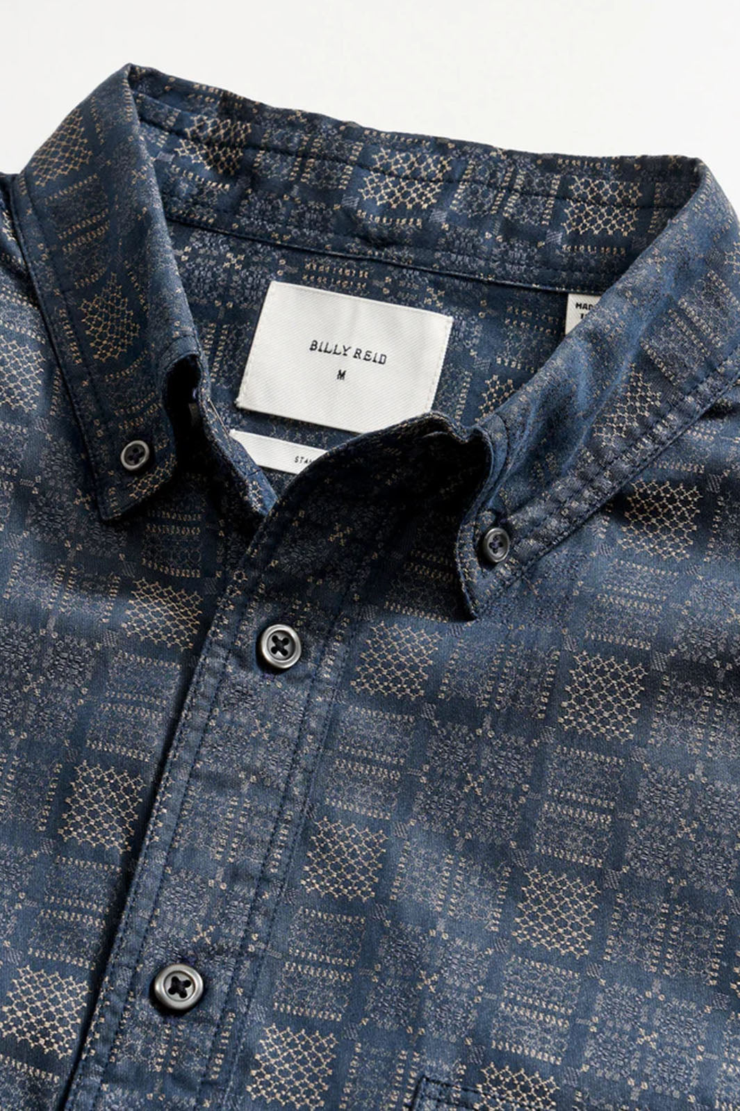 Tapestry Jacquard Tuscumbia Button-Down Shirt - Carbon Blue