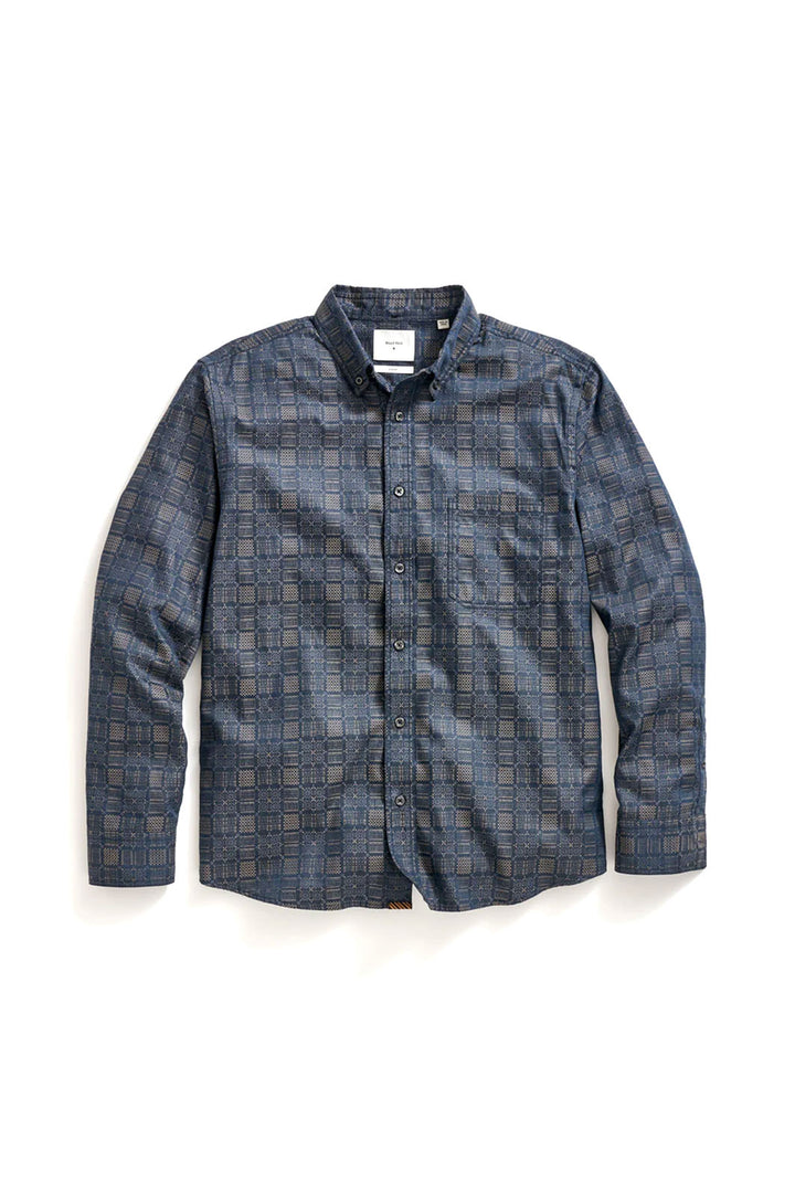 Tapestry Jacquard Tuscumbia Button-Down Shirt - Carbon Blue