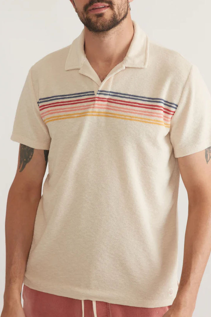 Terry Out Polo - Fog Sunset Stripe