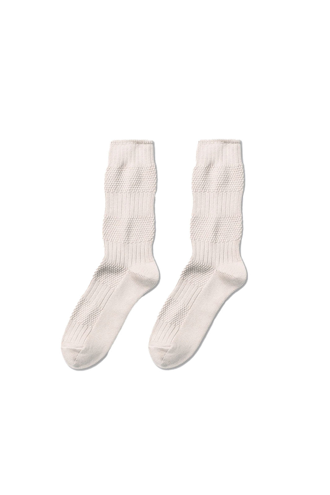 Textured Stripe Socks - Ecru