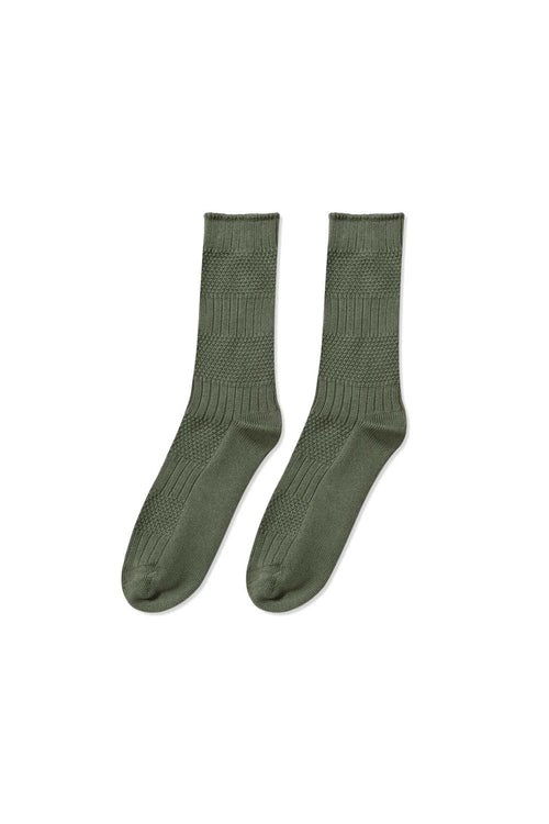 Textured Green Far Afield Socks 
