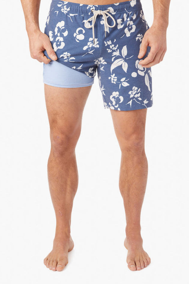 The Bayberry 7" Trunk - Navy Floral