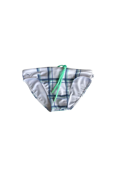 The Protagonist Swim Brief, Tartan - White