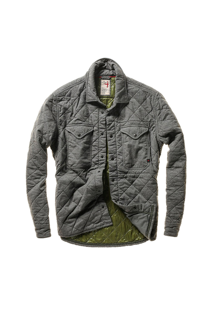 Tick Weave Shirt Jacket - Dark Grey