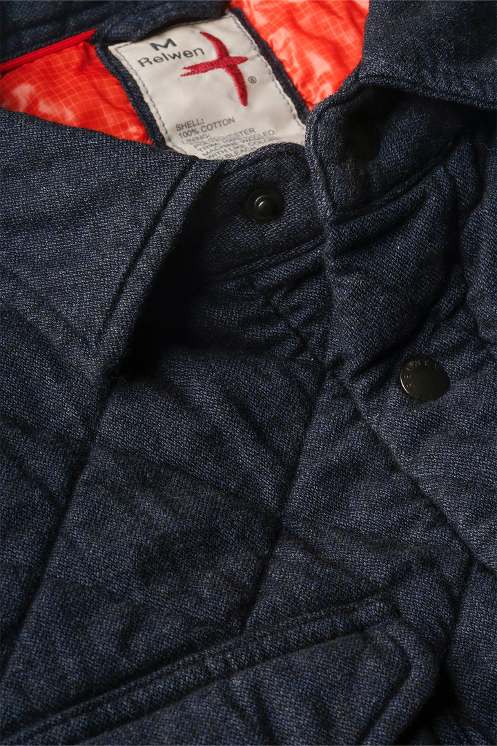 Tick Weave Shirt Jacket - Navy