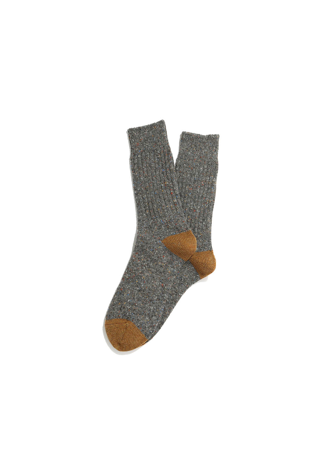 Tweed Nep Crew Socks - Melange Grey