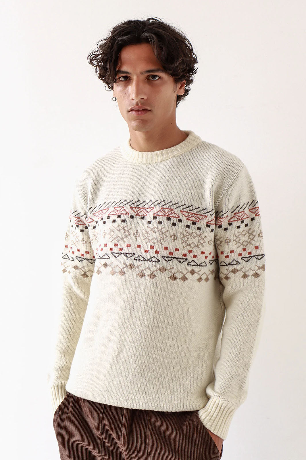 Uichi Knit Sweater - Snow White/ Multi