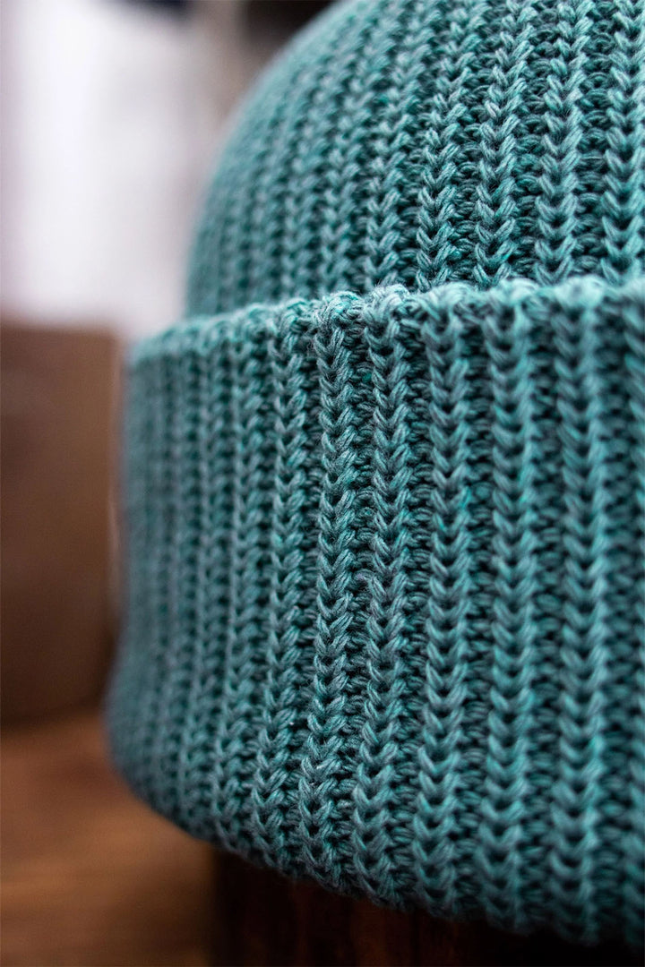 Upcycled Cotton Watchcap Beanie - Seafoam