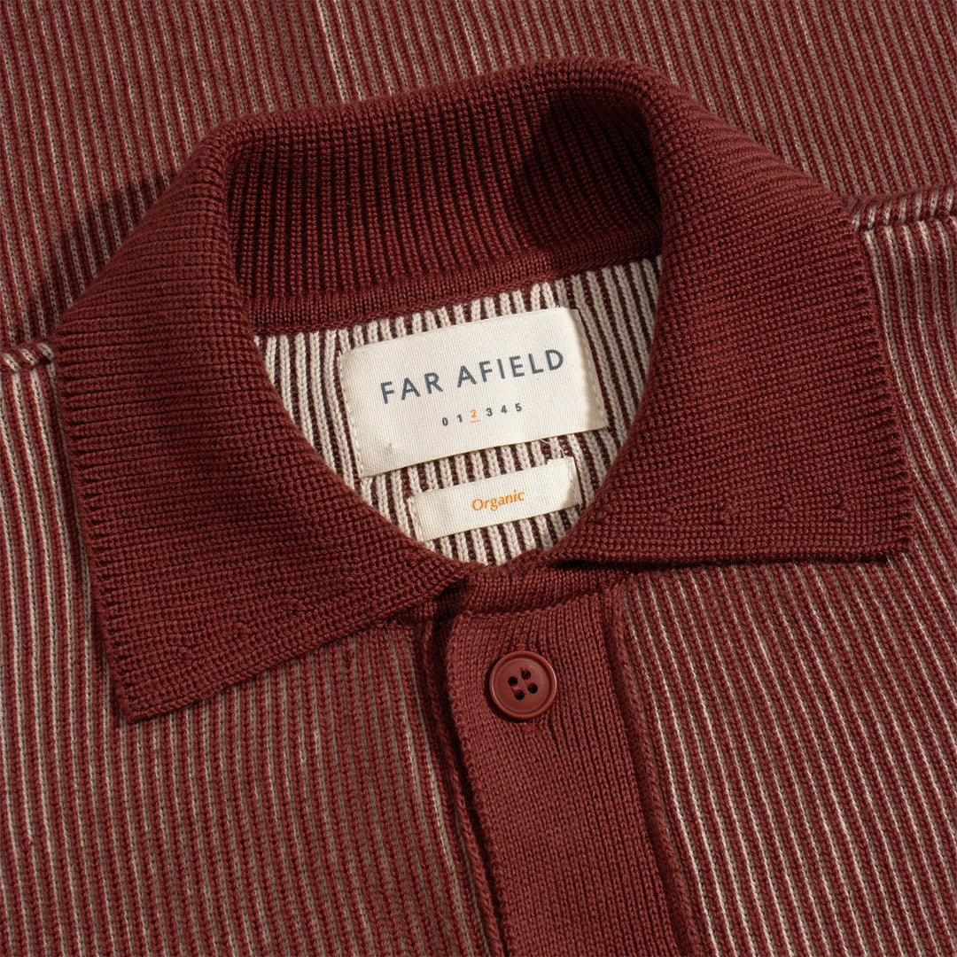 Velzy Helio Stripe Knitted Shirt | Red / Sand