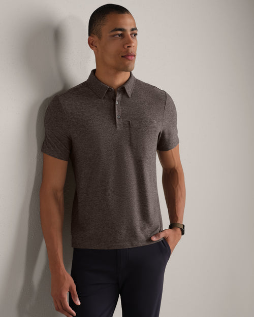 WFH Polo | Foggy Taupe Heather