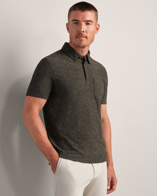 WFH Polo | Lichen Green Heather