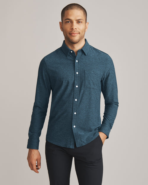 WFH Shirt | Teal/Black Heather
